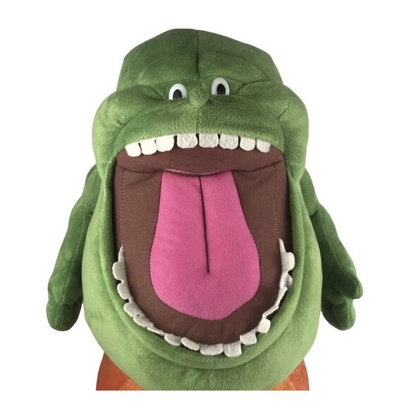 Halloween Ghostbusters Slimer On Pumpkin Plush 2016 Gemmy 24” Tall Greeter - Picture 7 of 8